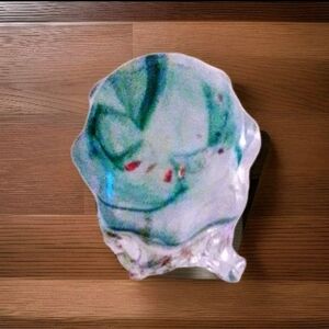 Unbranded Aqua Splash/Handkerchief With Swirl & Gold Specks